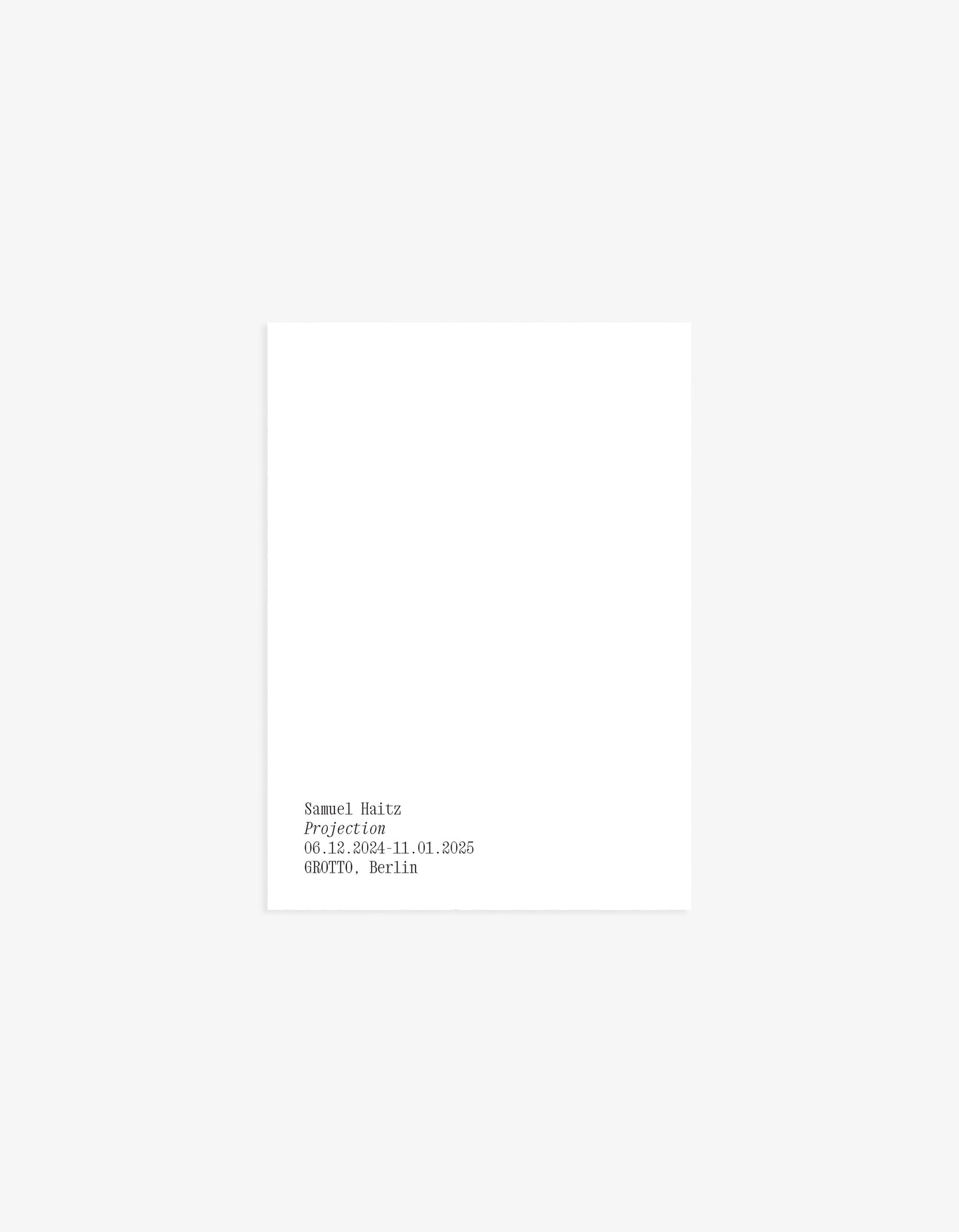 Postkarte • Samuel Haitz